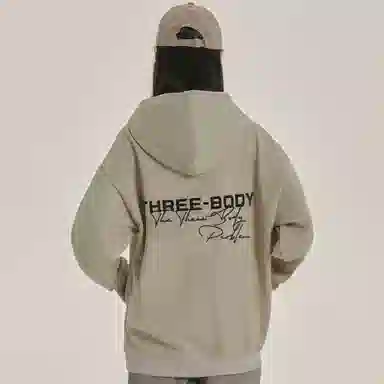 三体 问题系列 简约基础款字母印花宽松大码美式复古高街潮牌时尚百搭连帽休闲套头学生多巴胺纯色日常通勤长袖卫衣 男女同款