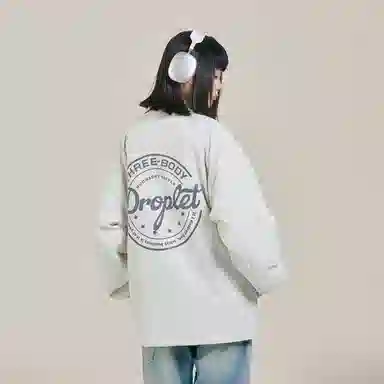 三体 水滴系列 简约基础款纯色字母印花休闲宽松百搭翻领开衫教练飞行服高街潮牌时尚舒适学生多巴胺防风夹克外套 男女同款