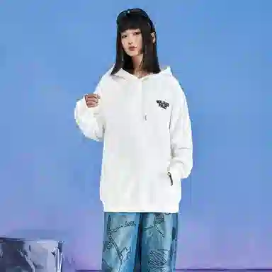 三体 面壁计划系列 复古经典休闲字母涂鸦印花宽松连帽透气防风长袖卫衣 男女同款