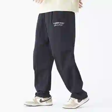 三体 纯色宽松休闲舒适工装裤 男女同款