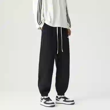 三体 水滴系列 美式复古多巴胺百搭简约基础款个性字母印花舒适宽松时尚高街日常通勤束脚休闲裤 男女同款