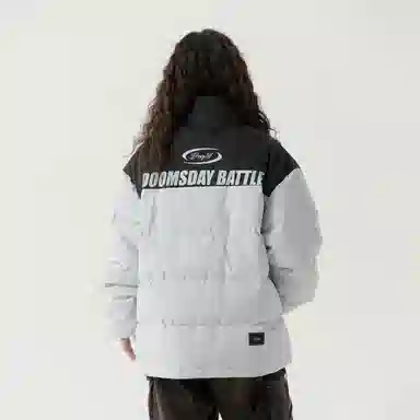 三体 水滴系列 撞色拼接美式复古立领开衫百搭保暖加厚登山服防风防水防寒柔软舒适潮牌户外机能风面包服长袖棉服 男女同款