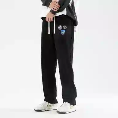 三体 战舰系列 简约基础款宽松阔腿修身百搭松紧系绳直筒垂感自然美式复古高街潮牌时尚舒适透气户外徒步爬山休闲裤 男女同款