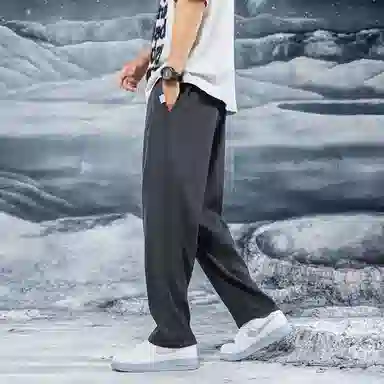 三体 问题系列 基础款纯色垂感自然直筒宽松阔腿百搭美式复古高街潮牌时尚舒适西装裤空调裤免烫商务多巴胺休闲裤 男女同款