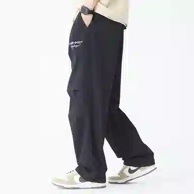 三体 纯色宽松休闲舒适工装裤 男女同款