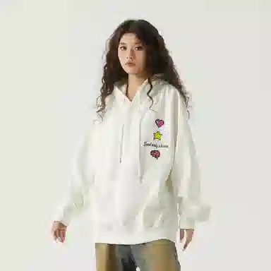 三体 美式复古简约基础款纯色字母印花休闲宽松高街潮牌街头嘻哈百搭连帽重磅卫衣 男女同款