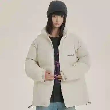 三体 文明系列 宽松保暖百搭纯色简约基础款字母印花防风防水防寒加厚美式复古立领开衫潮牌柔软舒适面包服棉服 男女同款