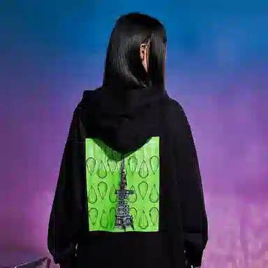 三体 美式百搭印花连帽卫衣 男女同款