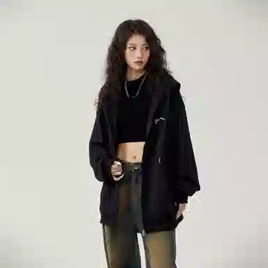 三体 不要回答系列 美式复古休闲宽松百搭简约基础款字母印花连帽高街潮牌街头嘻哈长袖重磅卫衣 男女同款