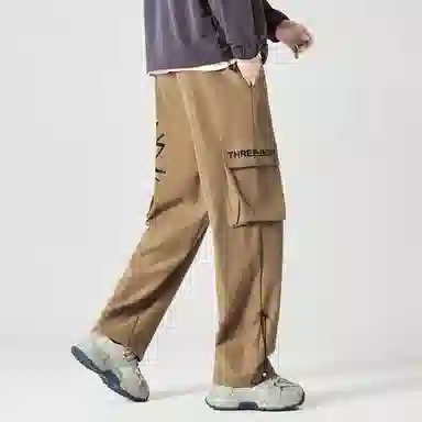 三体 文明水滴系列 简约趣味涂鸦印花宽松百搭抽绳垂感直筒基础款可调节脚口美式复古高街潮牌时尚舒适学生多巴胺休闲裤 男女同款