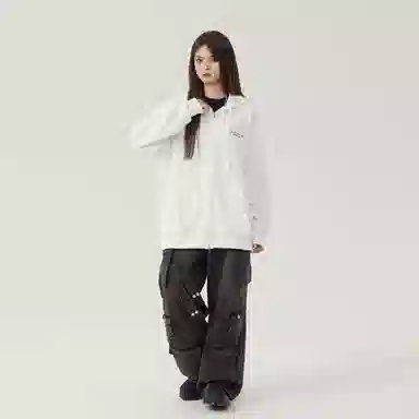 三体 宇宙将为你闪烁系列 简约基础款字母印花连帽开衫休闲美式复古宽松百搭高街潮牌街头嘻哈长袖重磅卫衣 男女同款