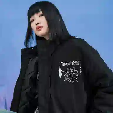 三体 末日之战系列 亚洲舰队系列 休闲保暖加厚户外机能风立领日常美式防风防水防寒柔软舒适宽松面包棉服 男女同款