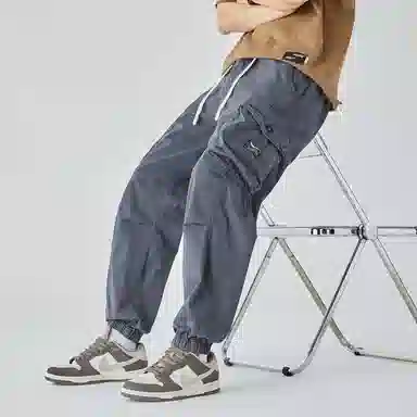 三体 松紧抽绳纯色基础多口袋褶皱束脚美式复古高街潮牌百搭舒适时尚城市机能风户外工装多巴胺学生无性别穿搭休闲裤 男女同款