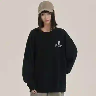 三体 美式复古基础款圆领套头宽松时尚百搭潮牌纯色简约个性重磅休闲长袖卫衣 男女同款