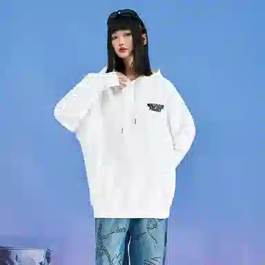 三体 面壁计划系列 复古经典休闲字母涂鸦印花宽松连帽透气防风长袖卫衣 男女同款