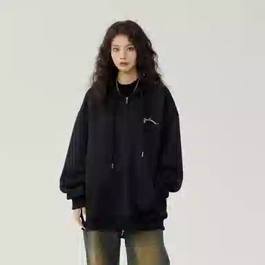 三体 不要回答系列 美式复古休闲宽松百搭简约基础款字母印花连帽高街潮牌街头嘻哈长袖重磅卫衣 男女同款