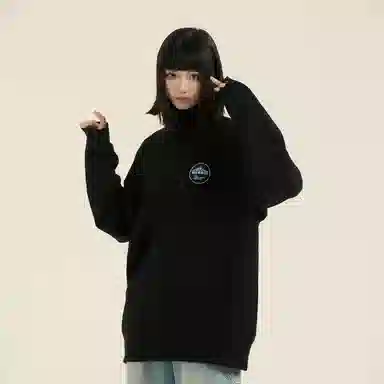 三体 地球文明系列 简约基础款字母印花绣标纯色保暖加厚柔软舒适高领套头百搭宽松内搭外穿学生多巴胺日常通勤针织衫 男女同款