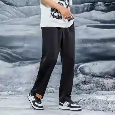 三体 问题系列 基础纯色宽松百搭垂感直筒美式复古高街潮牌时尚舒适薄款西装裤空调裤免烫显瘦透气商务多巴胺休闲裤 男女同款