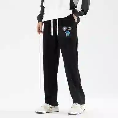 三体 战舰系列 简约基础款宽松阔腿修身百搭松紧系绳直筒垂感自然美式复古高街潮牌时尚舒适透气户外徒步爬山休闲裤 男女同款