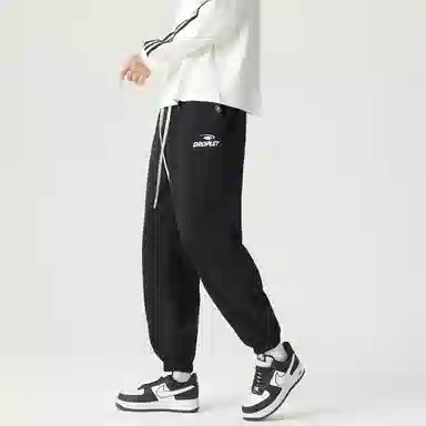 三体 水滴系列 美式复古多巴胺百搭简约基础款个性字母印花舒适宽松时尚高街日常通勤束脚休闲裤 男女同款