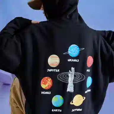 三体 二向箔系列 休闲防风重磅日常通勤保暖连帽落肩厚款卫衣 男女同款