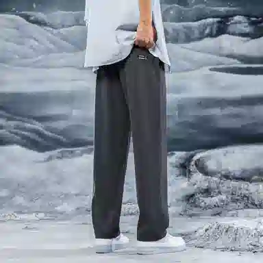 三体 水滴系列 简约基础纯色百搭宽松直筒垂感美式复古高街潮牌时尚舒适薄款免烫空调裤学生多巴胺显瘦速干休闲裤 男女同款