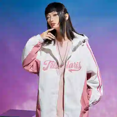 三体  文明水滴圣母眼泪系列 基础款工装条纹字母印花撞色拼接山系徒步美式复古潮牌机能风连帽  防水防风冲锋衣 男女同款