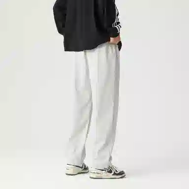 三体 末日之战系列 简约基础款字母印花宽松学生多巴胺高街潮牌复古美式百搭垂感自然中腰脚口抽绳两用直筒休闲裤 男女同款