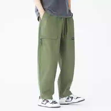 三体 宽松直筒松紧休闲裤 男女同款