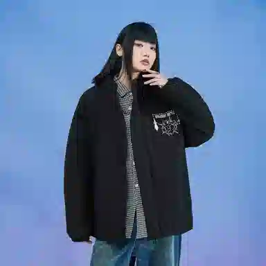 三体 末日之战系列 亚洲舰队系列 休闲保暖加厚户外机能风立领日常美式防风防水防寒柔软舒适宽松面包棉服 男女同款