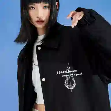 三体 水滴末日之战系列 基础款水滴字母印花美式复古休闲宽松户外机能风防风防水防寒加厚保暖潮牌教练棉服 男女同款