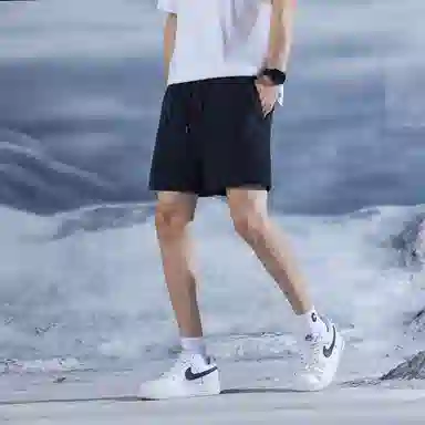 三体 水滴系列 美式复古简约基础纯色宽松百搭多巴胺高街潮牌时尚舒适透气薄款篮球跑步健身学生多巴胺休闲短裤 男女同款