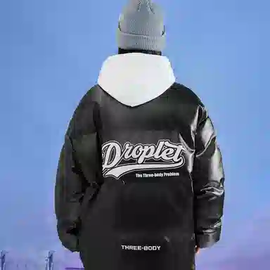 三体 水滴系列 保暖加厚防风防水防寒宽松基础款字母印花美式复古休闲户外机能风长袖面包服高街潮牌柔软舒适棉服 男女同款