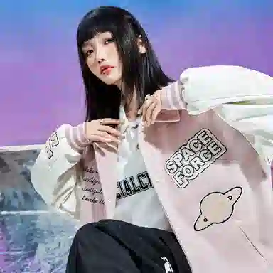 三体  战舰系列 美式复古高街潮牌拼接字母图案撞色简约基础款绣花多元素宽松休闲落肩袖飞行员教练学院风棒球服 男女同款