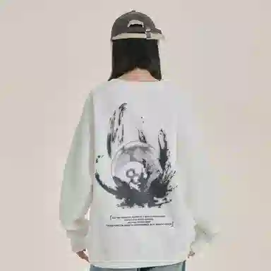 三体 宇宙将为你闪烁系列 美式复古简约字母印花宽松休闲百搭圆领套头长袖卫衣 男女同款