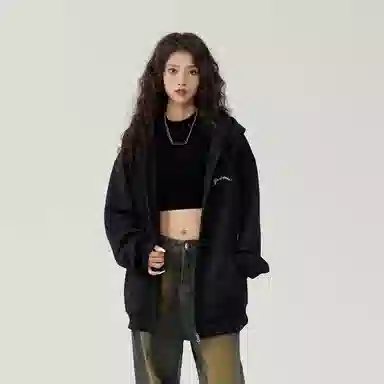 三体 不要回答系列 美式复古休闲宽松百搭简约基础款字母印花连帽高街潮牌街头嘻哈长袖重磅卫衣 男女同款