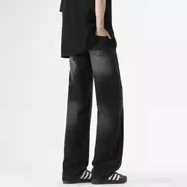 布客行 美式高街复古水洗宽松直筒垂感休闲百搭款牛仔裤 男女同款