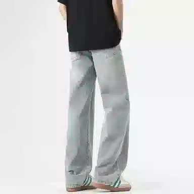 布客行 美式高街复古水洗宽松直筒垂感休闲百搭款牛仔裤 男女同款