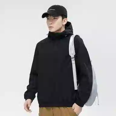 真维斯 山系户外纯色基础款学生党好物宽松落肩飞行百搭休闲连帽日常潮流百搭防风防水通勤夹克 男女同款