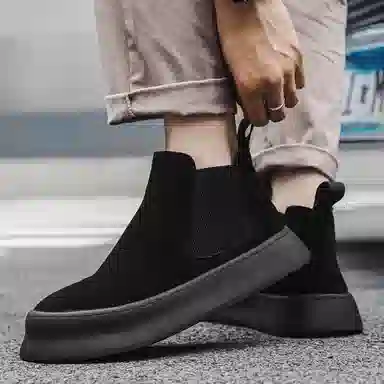 敦奴 牛反绒 潮流时尚 舒适休闲 短筒 切尔西靴 男款
