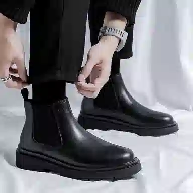 敦奴 复古百搭经典时尚 短筒 切尔西靴 男款