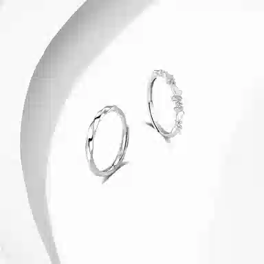 晶莱欧 无限的爱 精致轻奢高级感莫比乌斯 森系翩翩蝶舞在逃公主闪耀银河小众设计感可调节指环对戒 戒指 男女同款情侣款