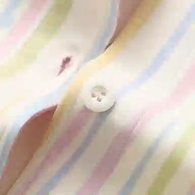 芬腾 女士春秋季纯棉长袖长裤彩色条纹熊猫开衫家居服睡衣套装 女款