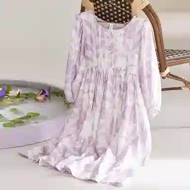 芬腾 宽松休闲圆领睡裙 女款 浅紫