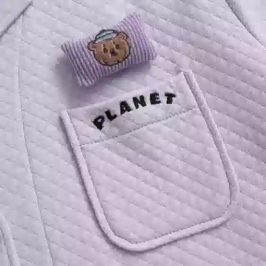 芬腾 空气棉夹层针织薄夹棉春秋款女大学生长袖长裤家居服睡衣套装 女款