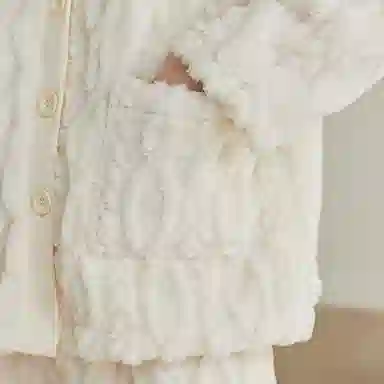 芬腾 珊瑚绒睡衣女秋冬季加绒加厚保暖法兰绒加大码 家居套装  女款  米杏 果绿 蓝色