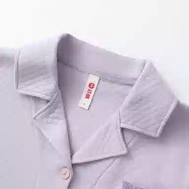 芬腾 空气棉夹层针织薄夹棉春秋款女大学生长袖长裤家居服睡衣套装 女款