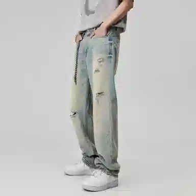 ALL IN Vintage Distressed Straight Jeans