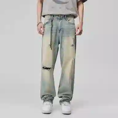 ALL IN Vintage Distressed Straight Jeans