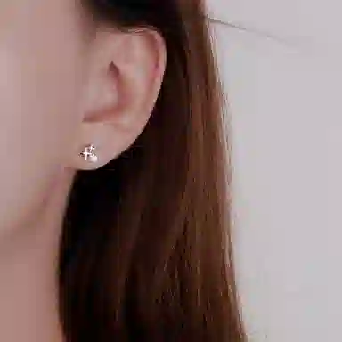 年年喜 新款设计感星星耳环小众简约 显白高级文艺优雅气质甜美 锆石 耳钉 男女同款情侣款